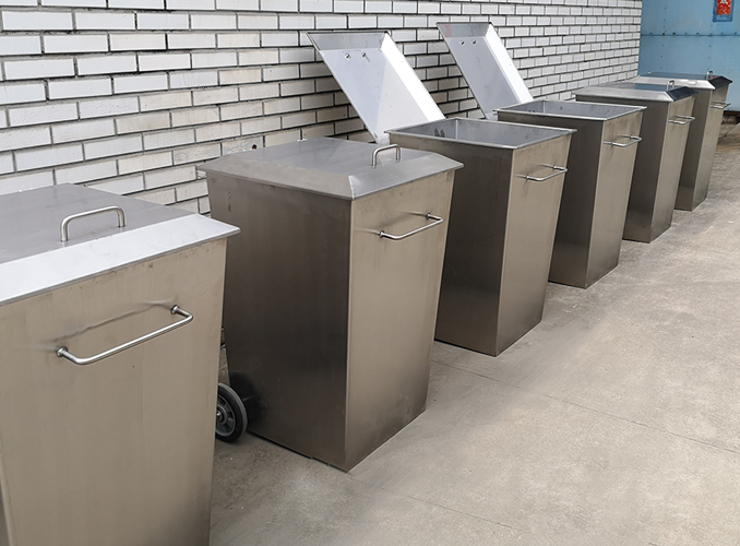 Stainless steel trash can